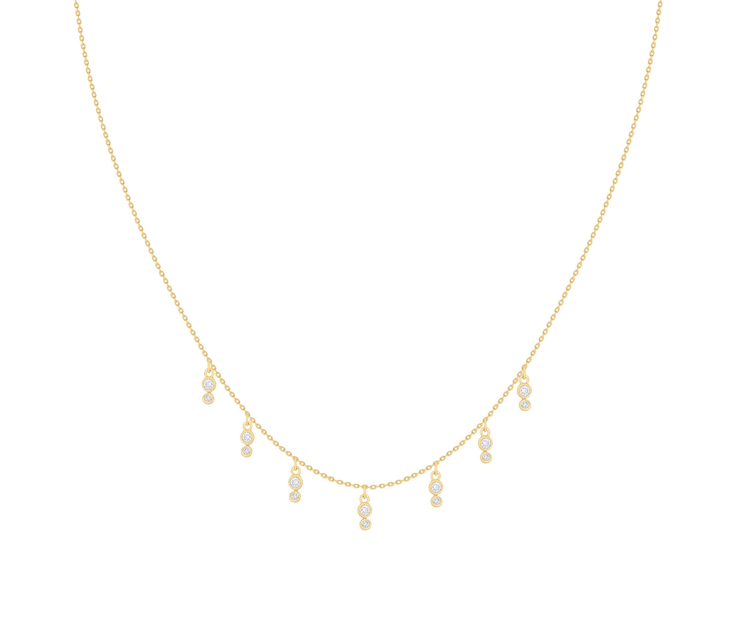 Bubbly Twinkling Diamond Dangle Necklace