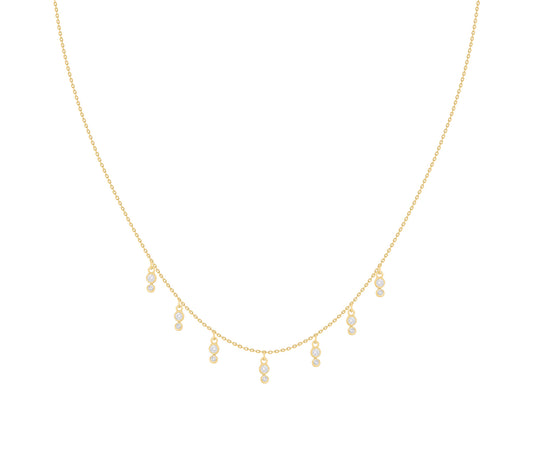 Bubbly Twinkling Diamond Dangle Necklace