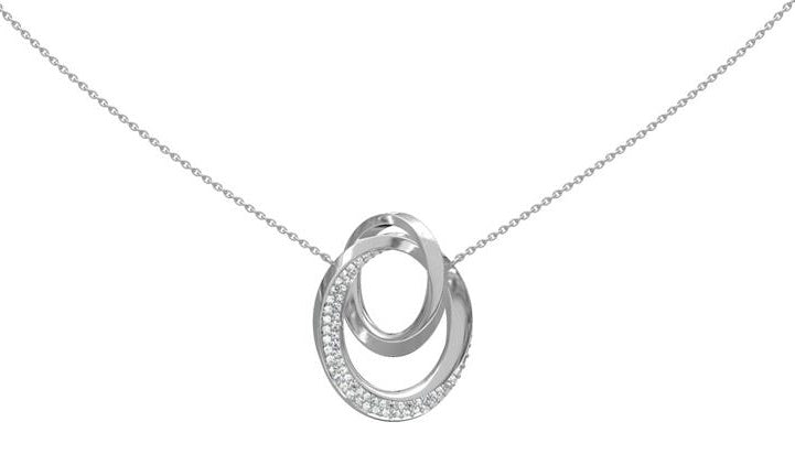 Diamond Interlocking Ovals Necklace