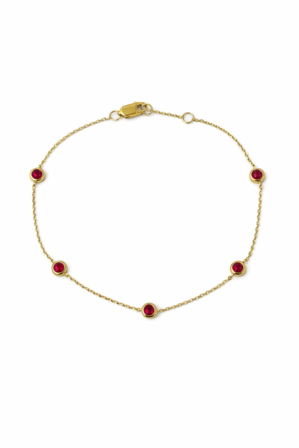 Color Stone Bezel Station Bracelet