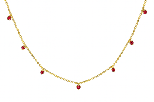 Multi Dangling Color Stone Necklace