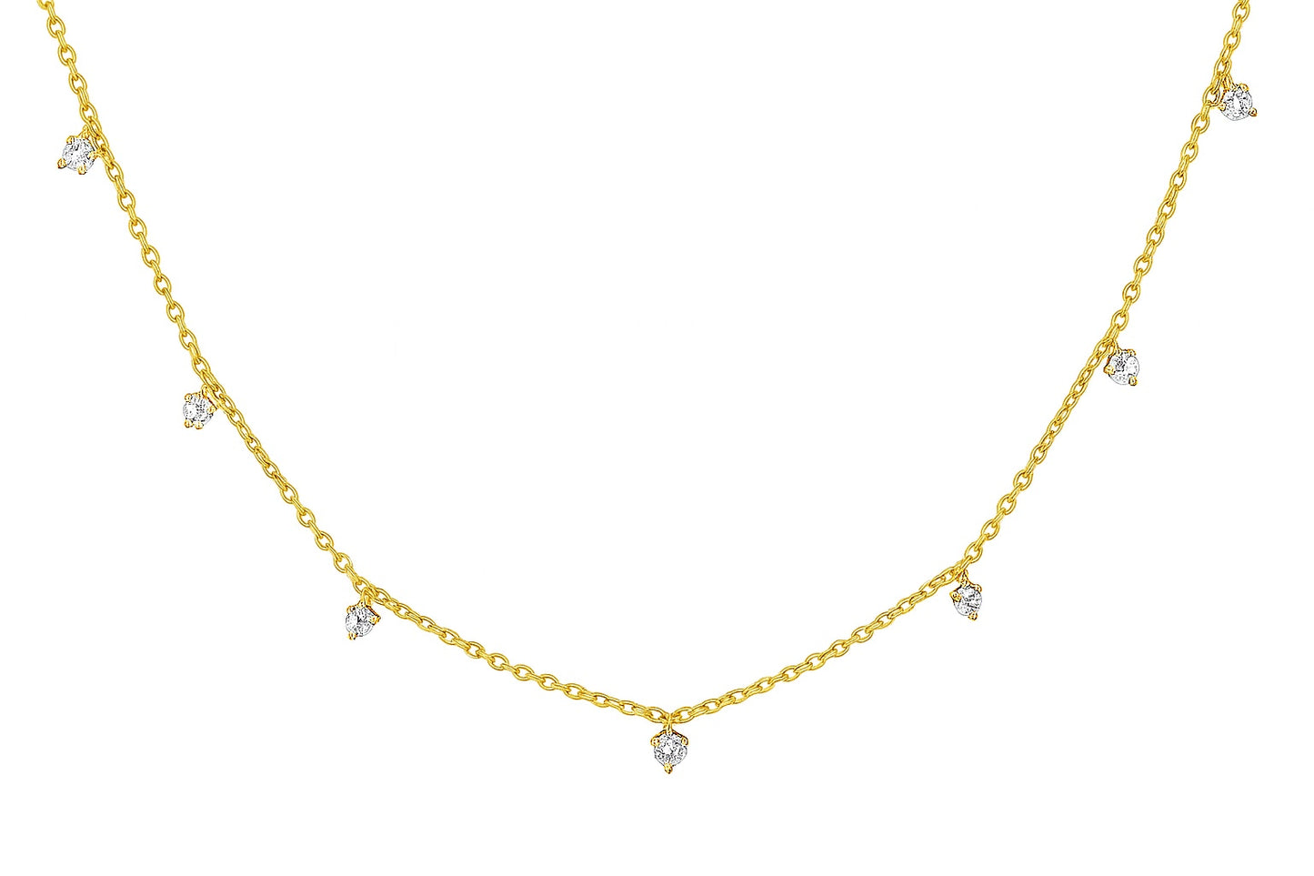 Multi Diamond Dangle Necklace