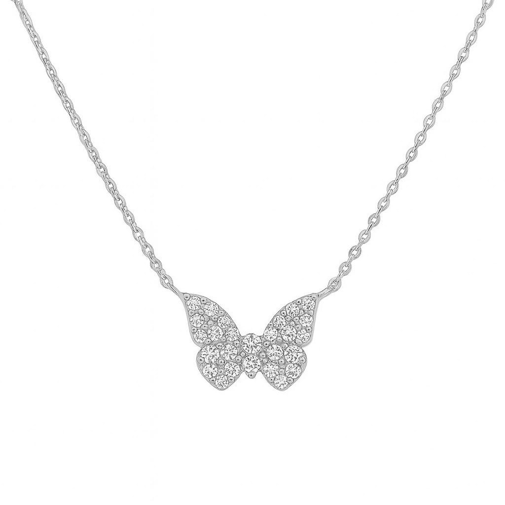 Miniature Diamond Butterfly Necklace