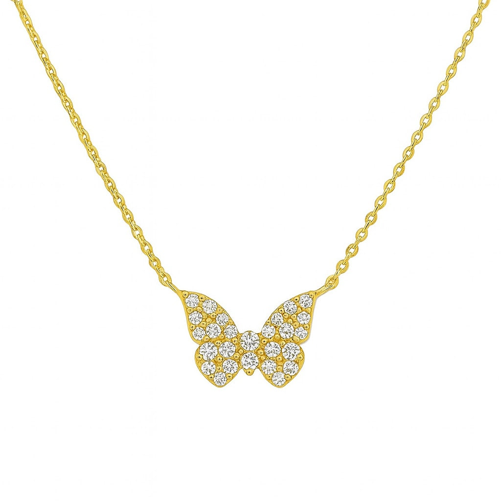 Miniature Diamond Butterfly Necklace