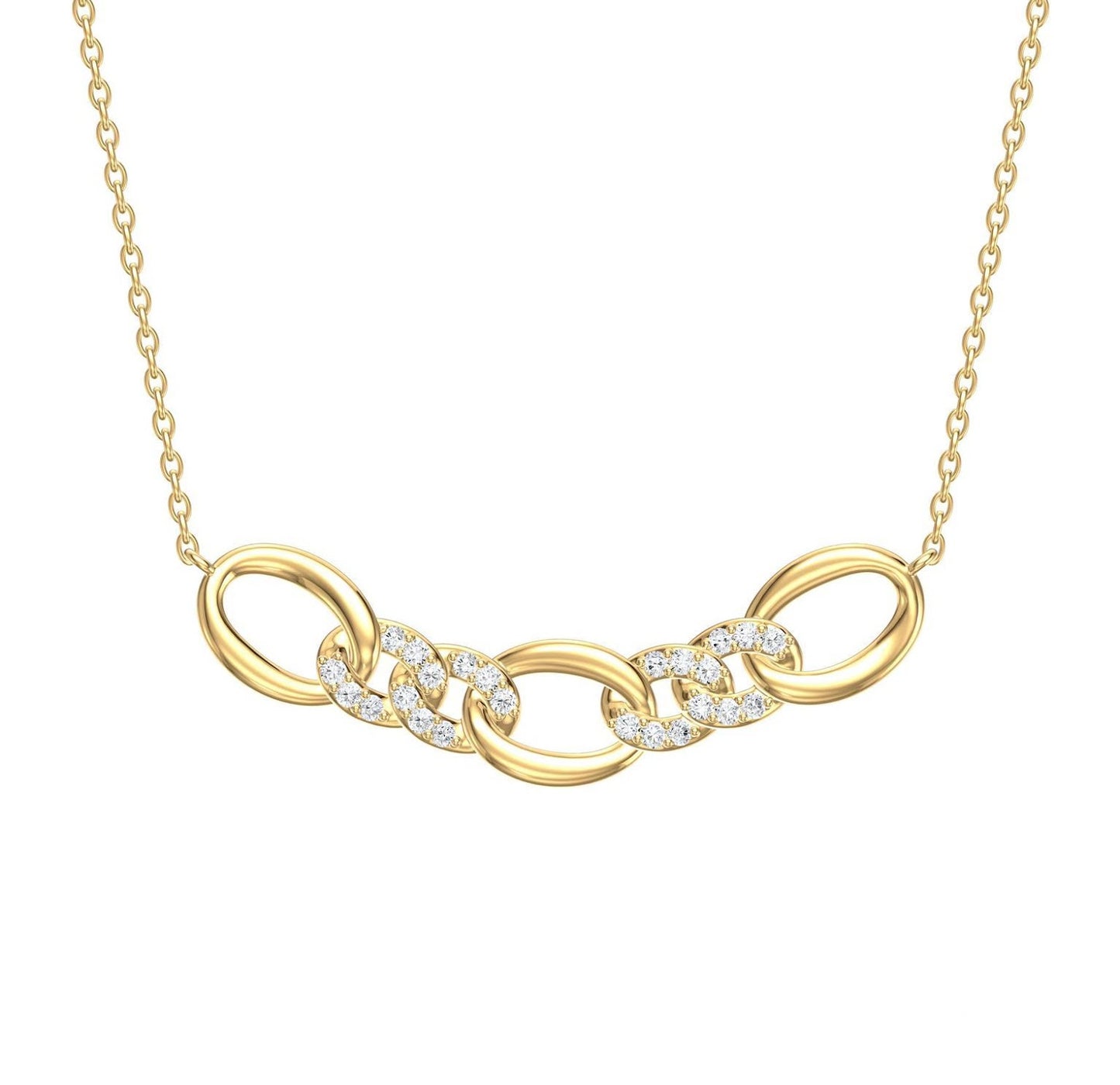 Diamond Figaro Cable Link Necklace