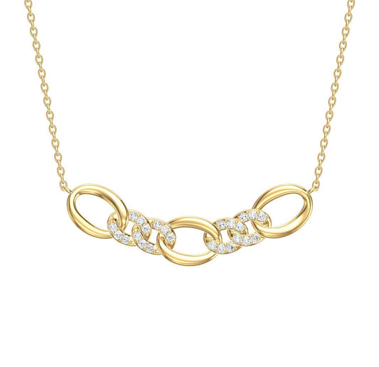Diamond Figaro Cable Link Necklace