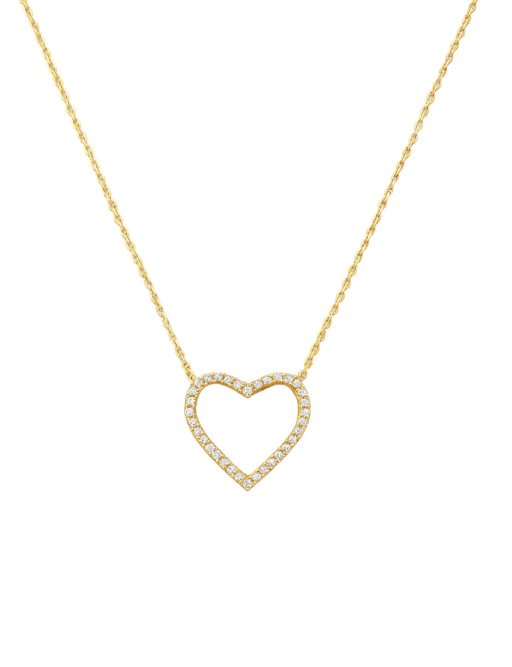 Dainty Diamond Open Heart Necklace