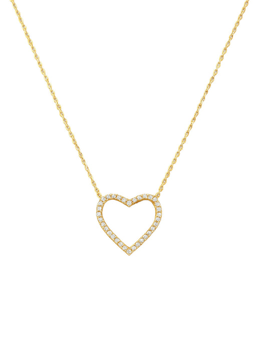 Dainty Diamond Open Heart Necklace