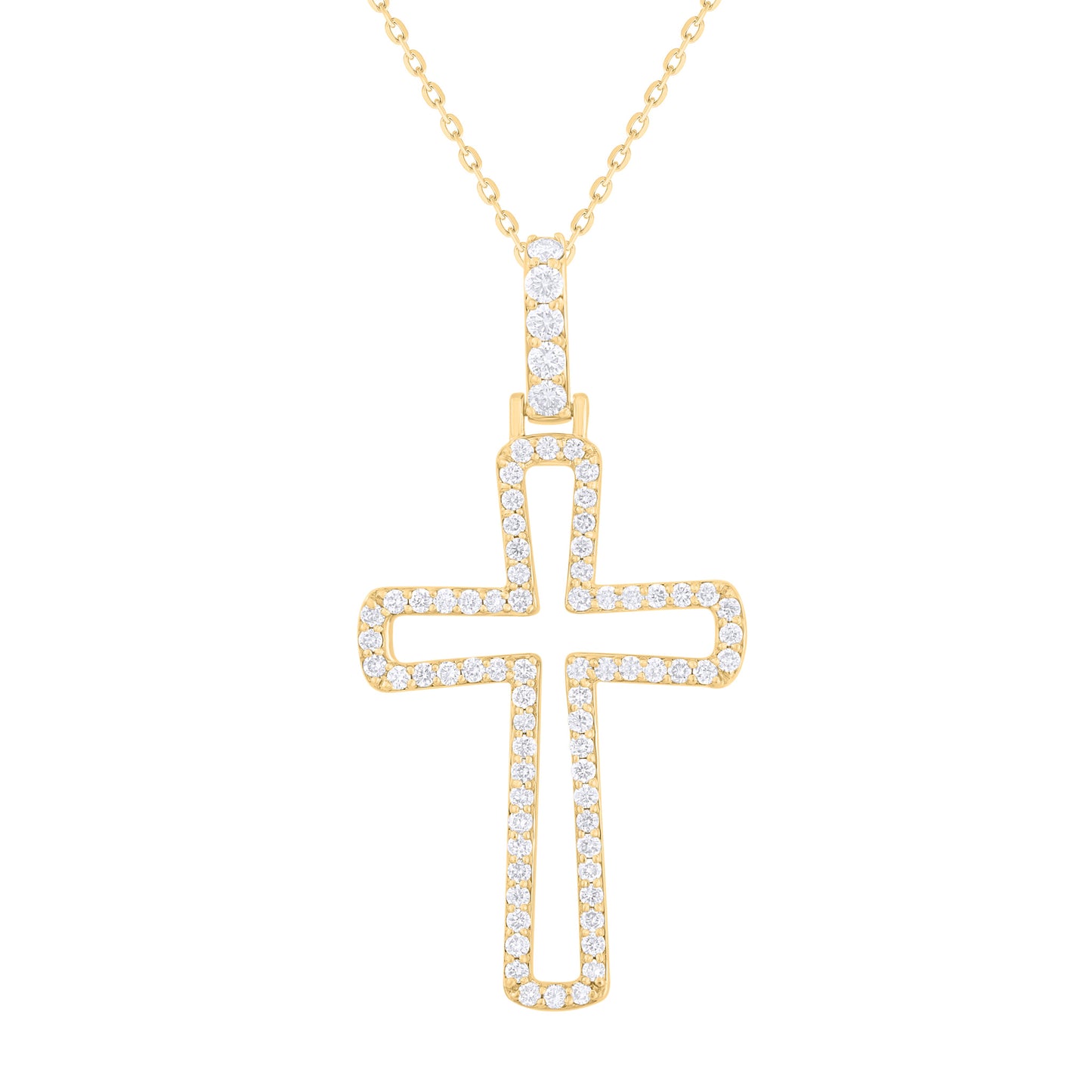 Diamond Open Cross Necklace