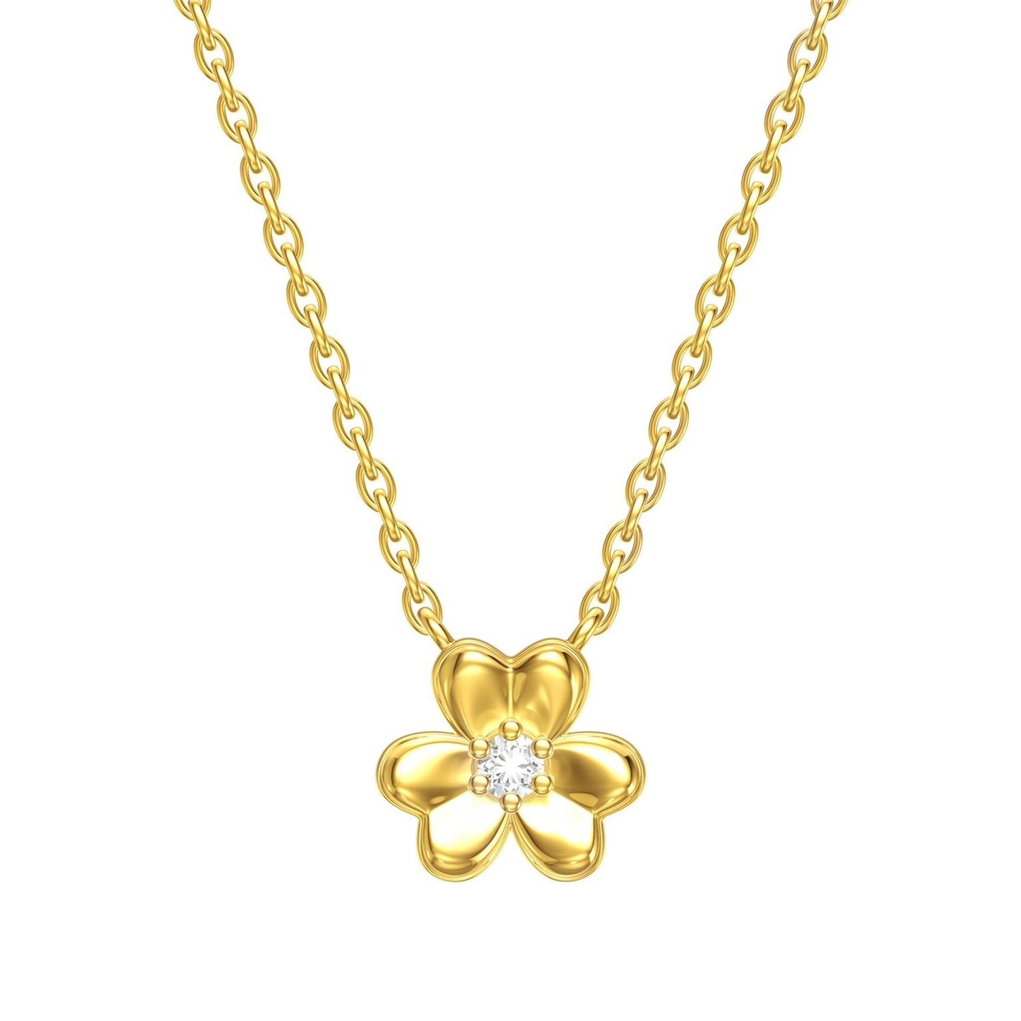 Miniature Diamond Flower Necklace