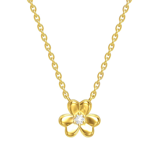 Miniature Diamond Flower Necklace