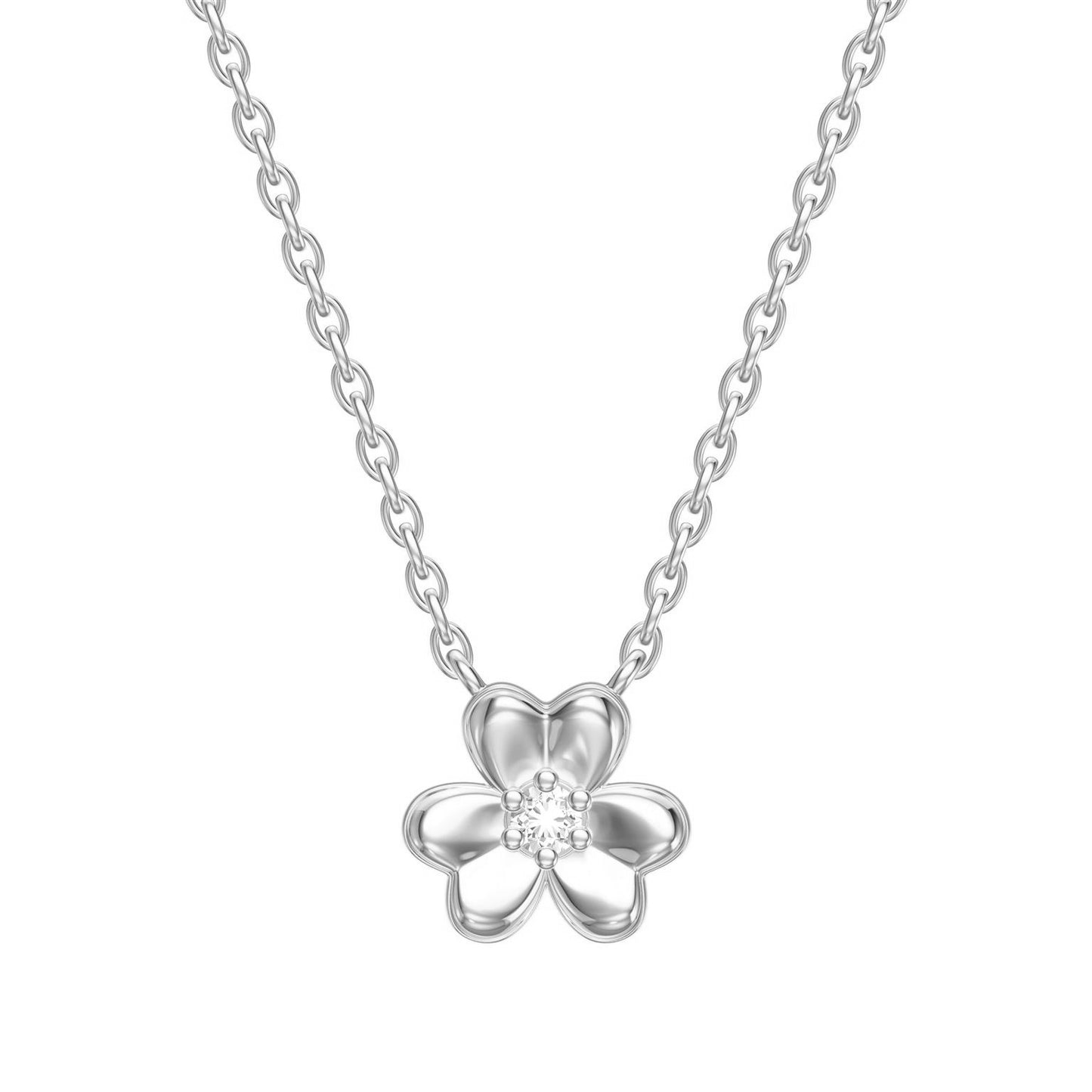 Miniature Diamond Flower Necklace