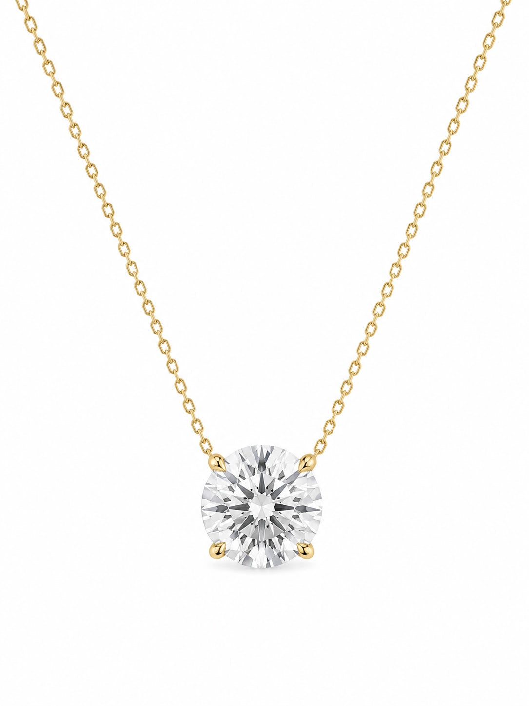 Lab Grown Diamond Solitaire Necklace  3.01 CTW