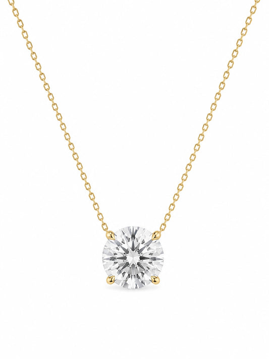Lab Grown Diamond Solitaire Necklace  3.01 CTW