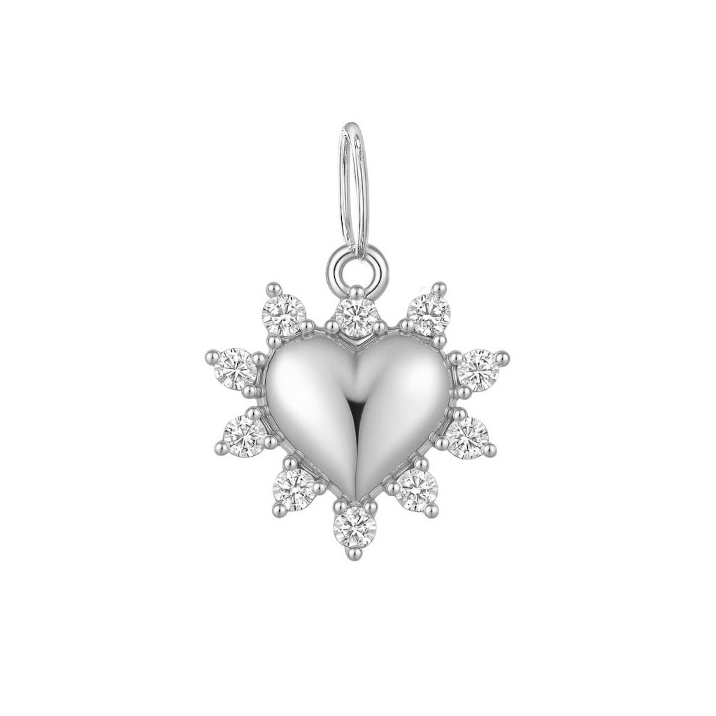 Diamond Halo Heart Charm