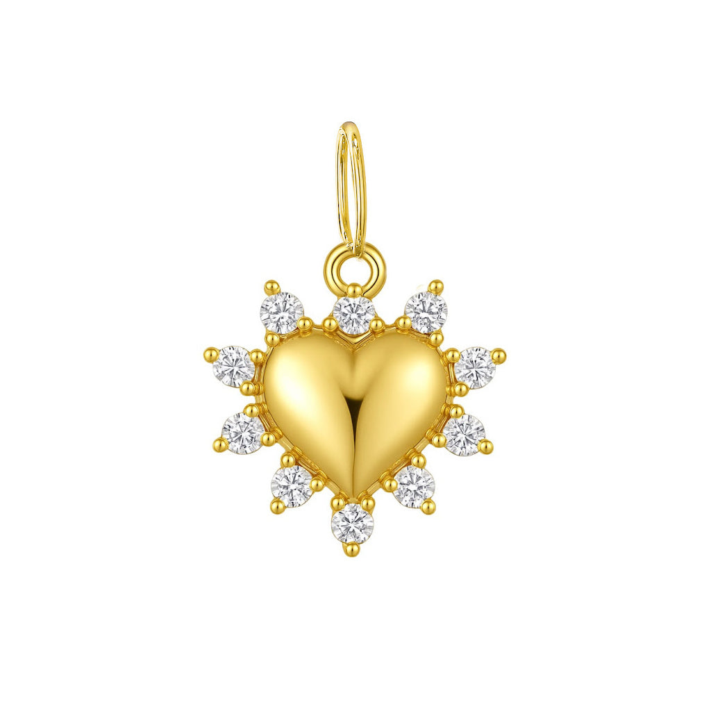Diamond Halo Heart Charm
