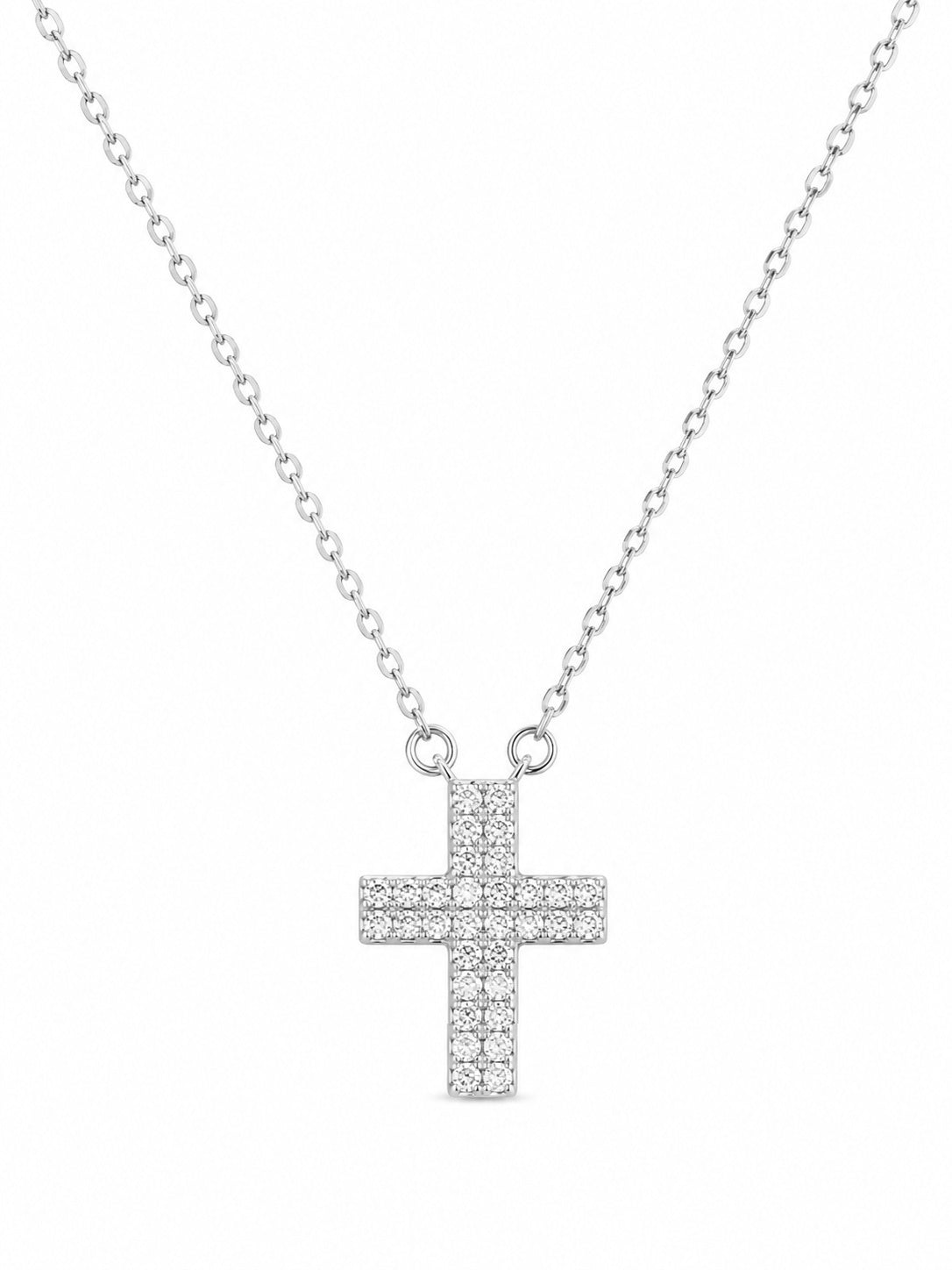 14K Gold Mini Pave Diamond Cross