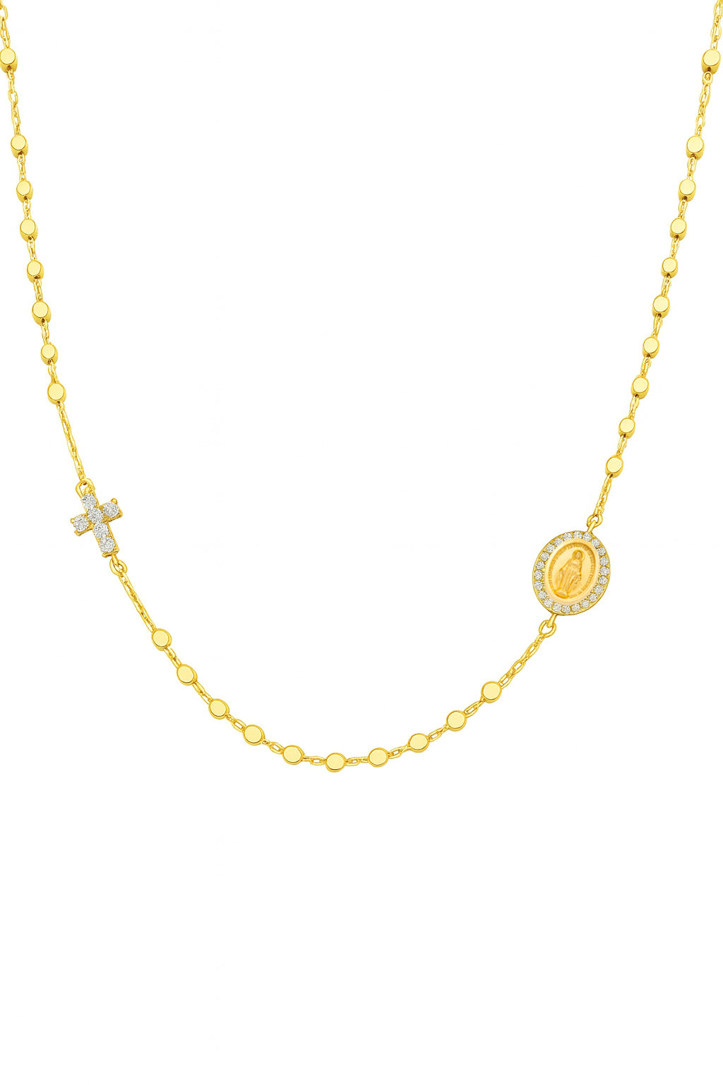 Diamond Nugget Mirror Beads Rosary