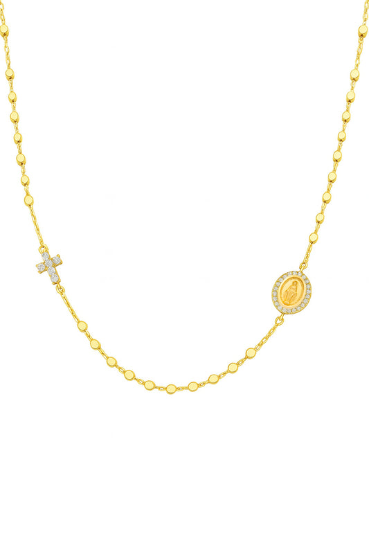 Diamond Nugget Mirror Beads Rosary