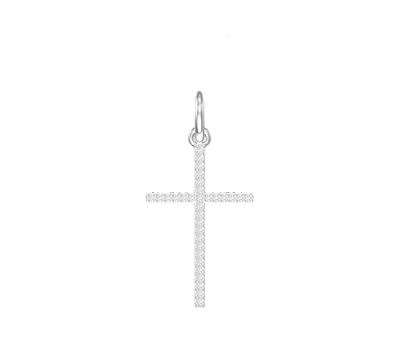 Small Thin Diamond Cross Pendant