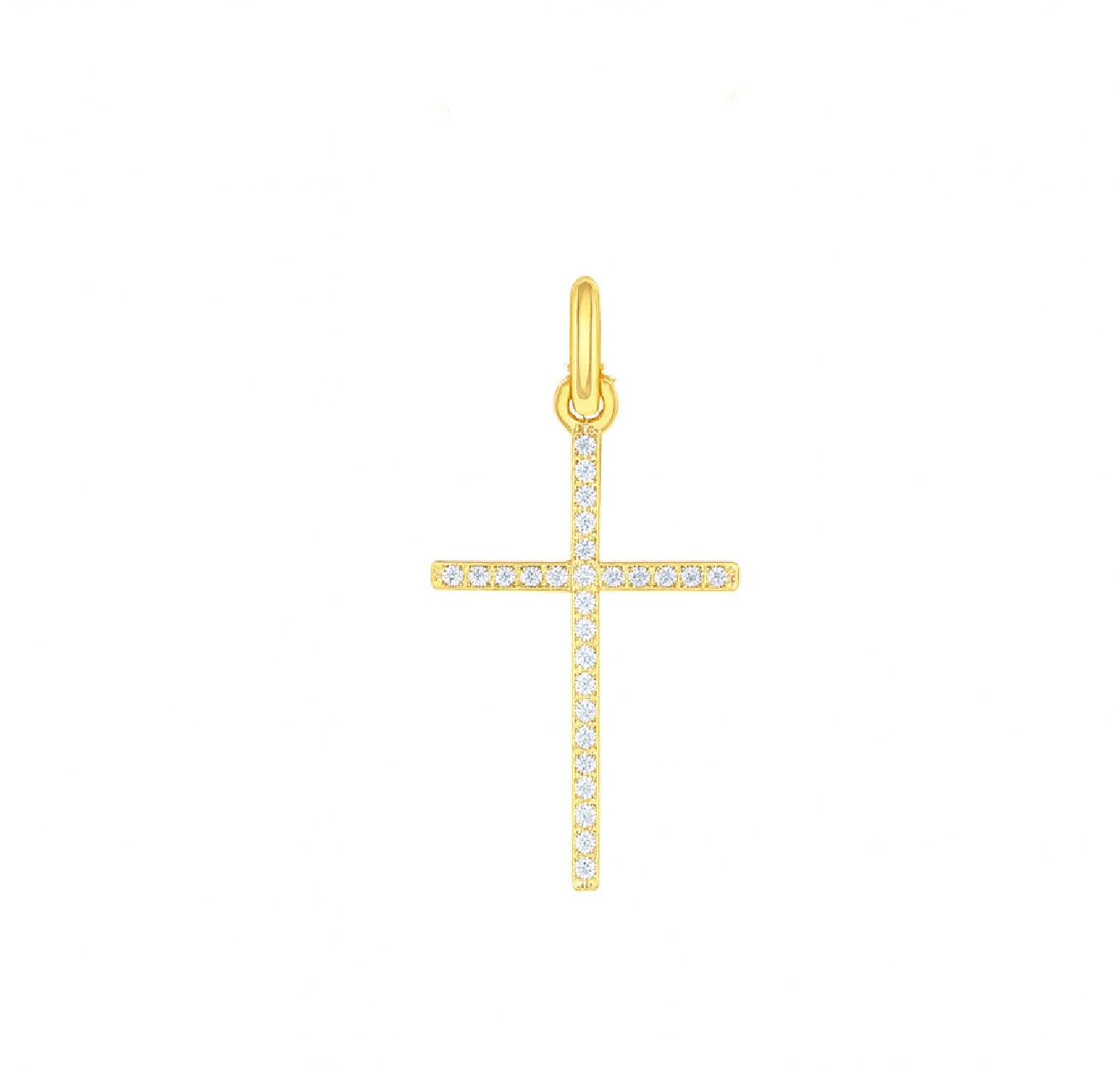 Small Thin Diamond Cross Pendant