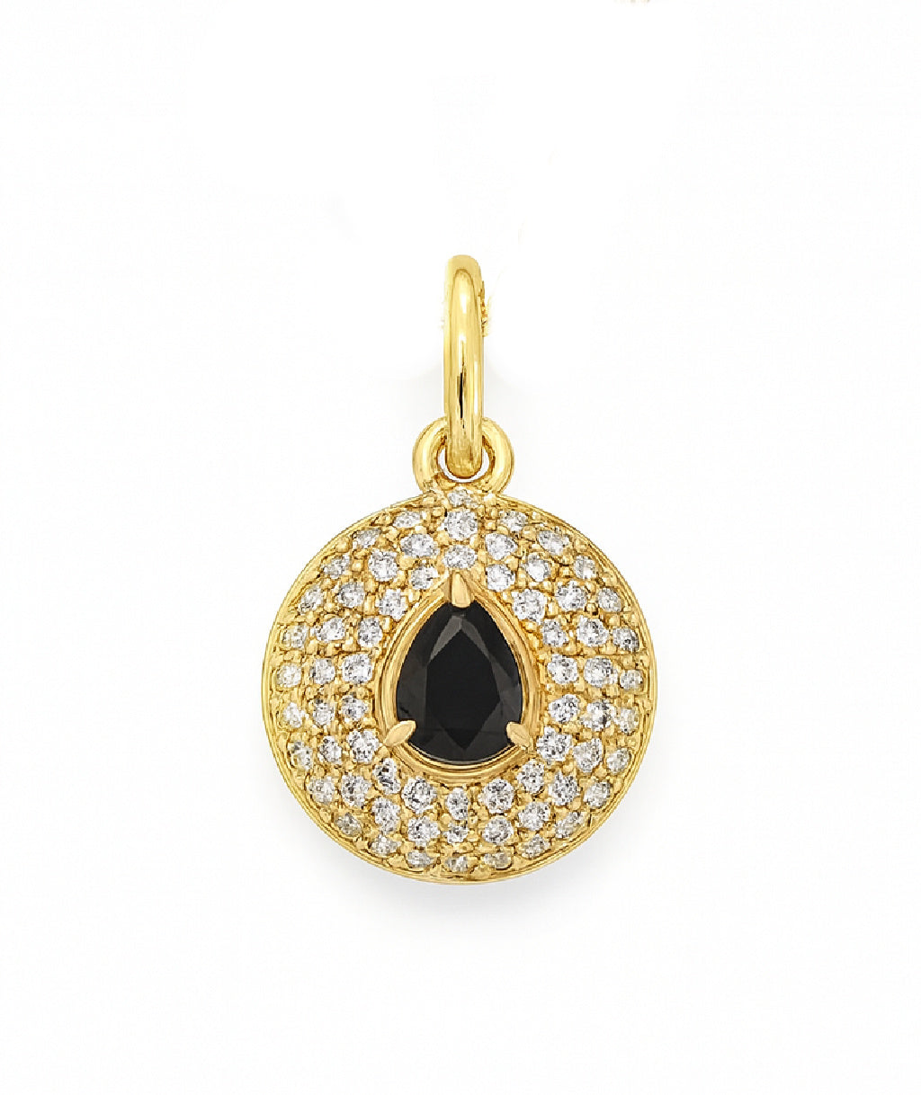 Color Stone Halo Medallion Necklace