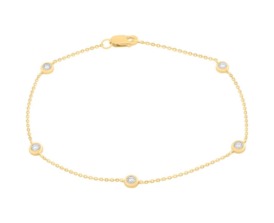 Diamond Bezel Station Bracelet
