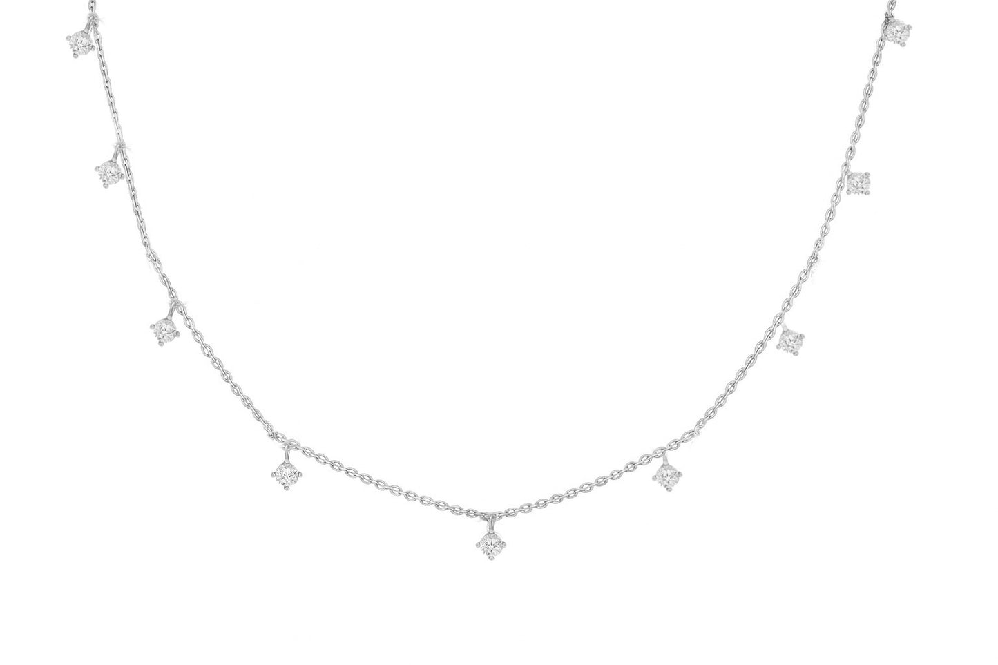Multi Dangling Diamond Illusion Necklace