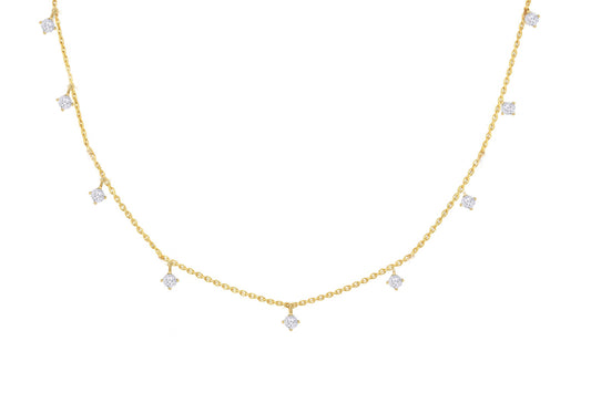 Multi Dangling Diamond Illusion Necklace