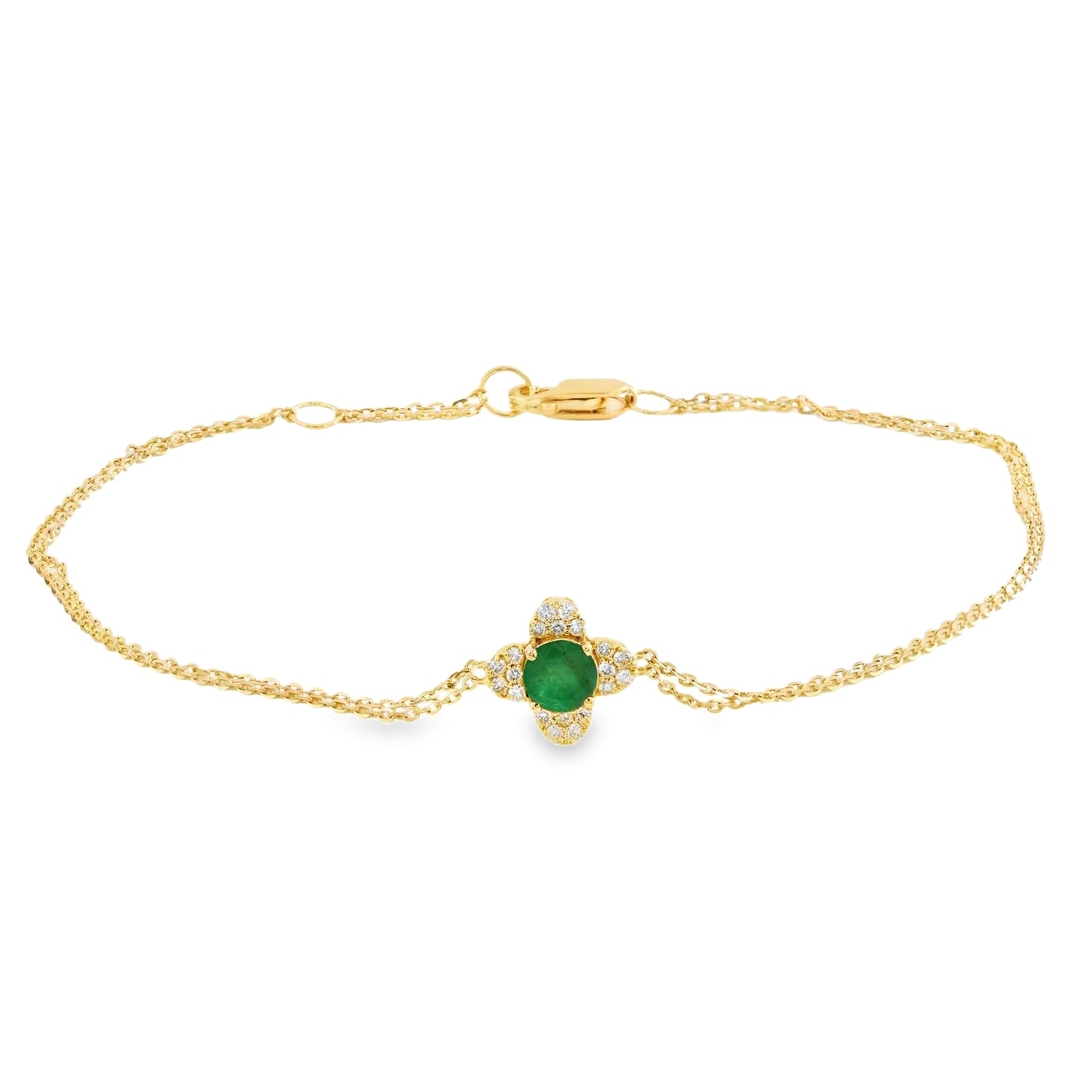 Clover Diamond Pave Color Stone Bracelet