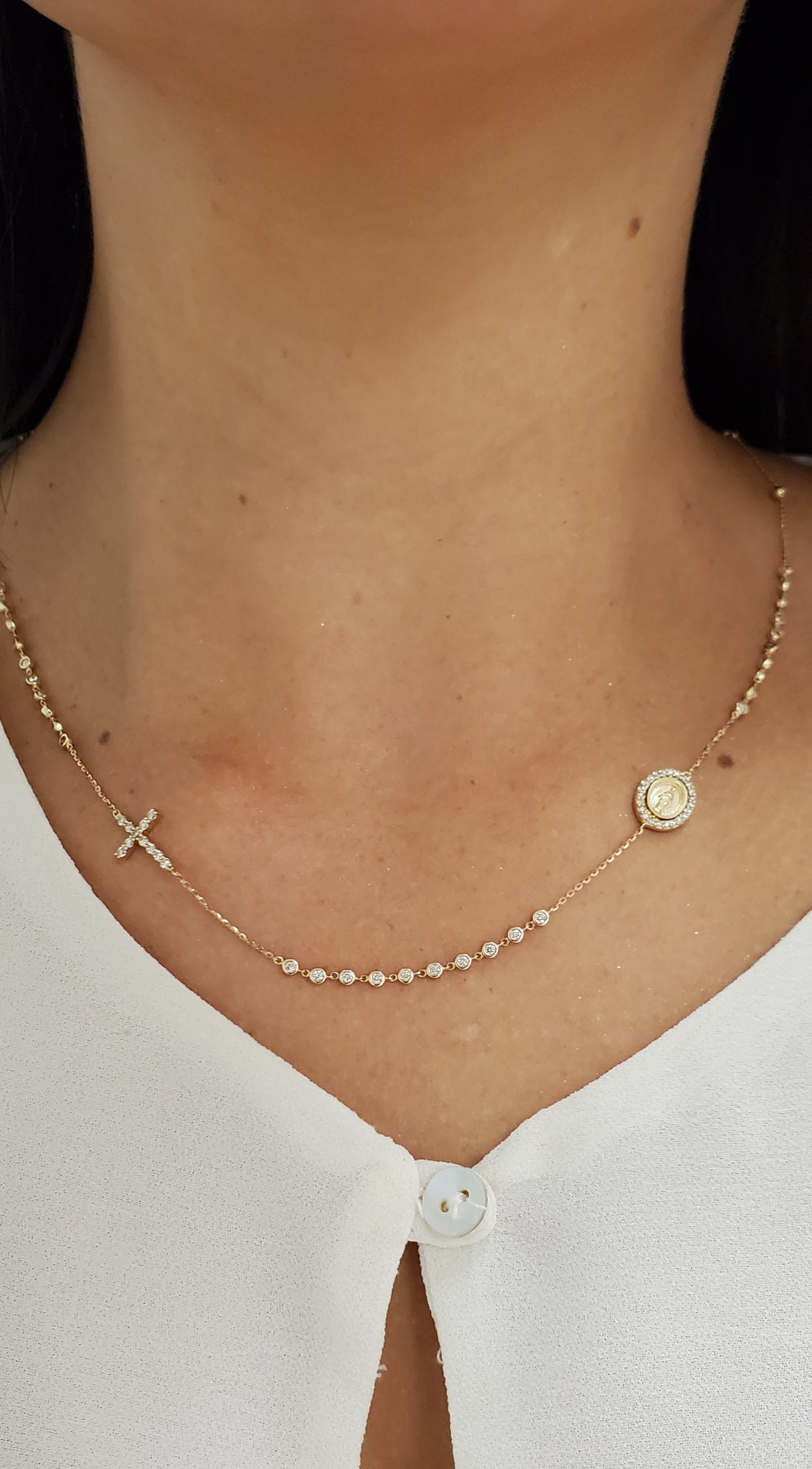 Diamond Rosary Necklace