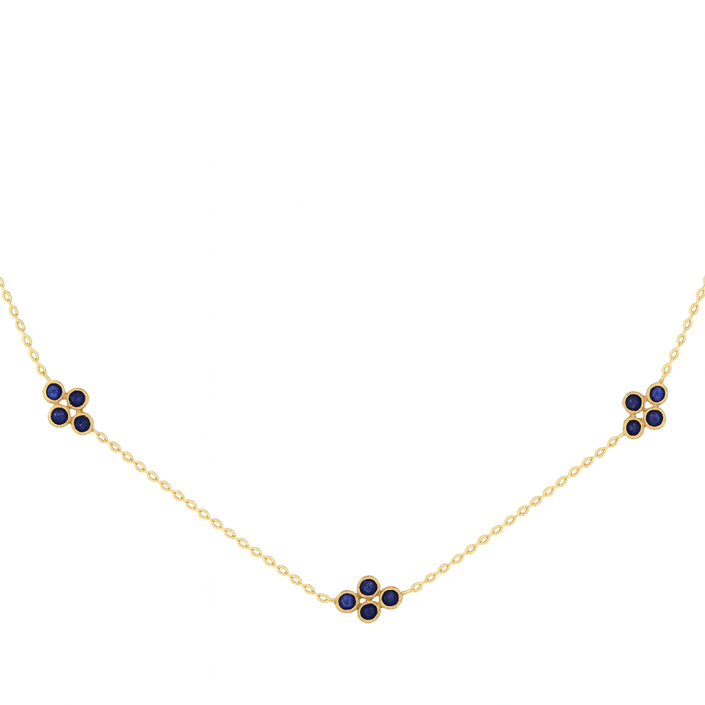 Multi Bezel Color Stone Necklace