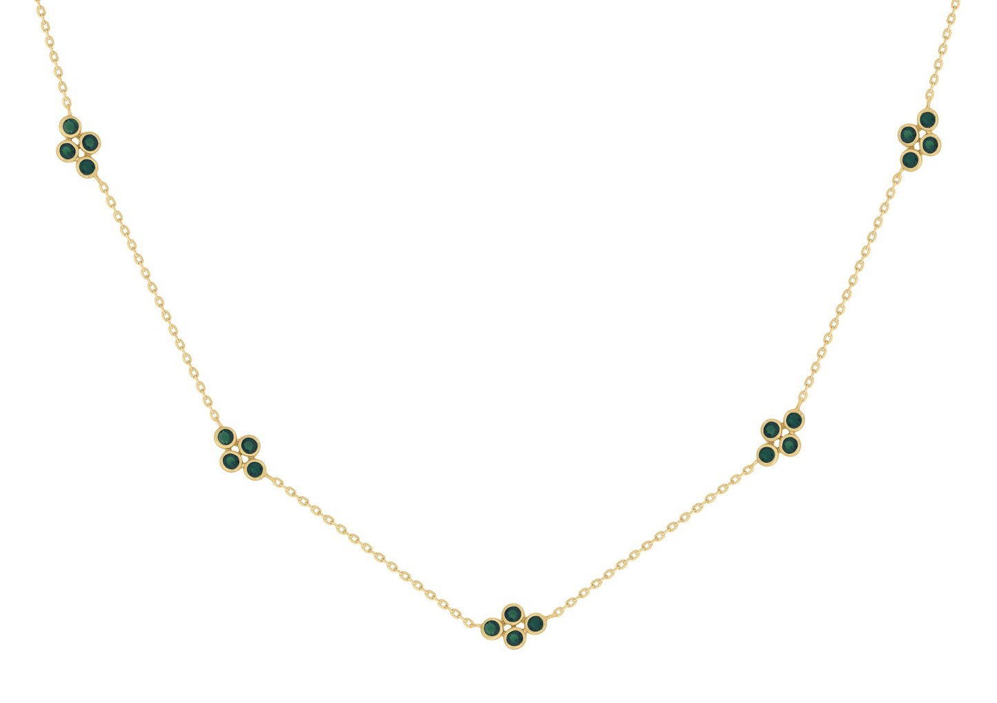 Multi Bezel Color Stone Necklace