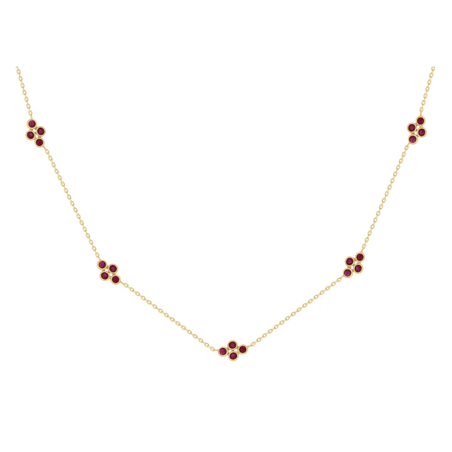 Multi Bezel Color Stone Necklace