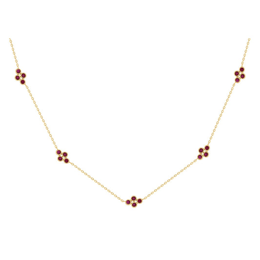 Multi Bezel Color Stone Necklace