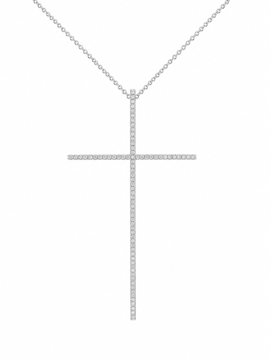 Extra Large Thin Pave Diamond Cross