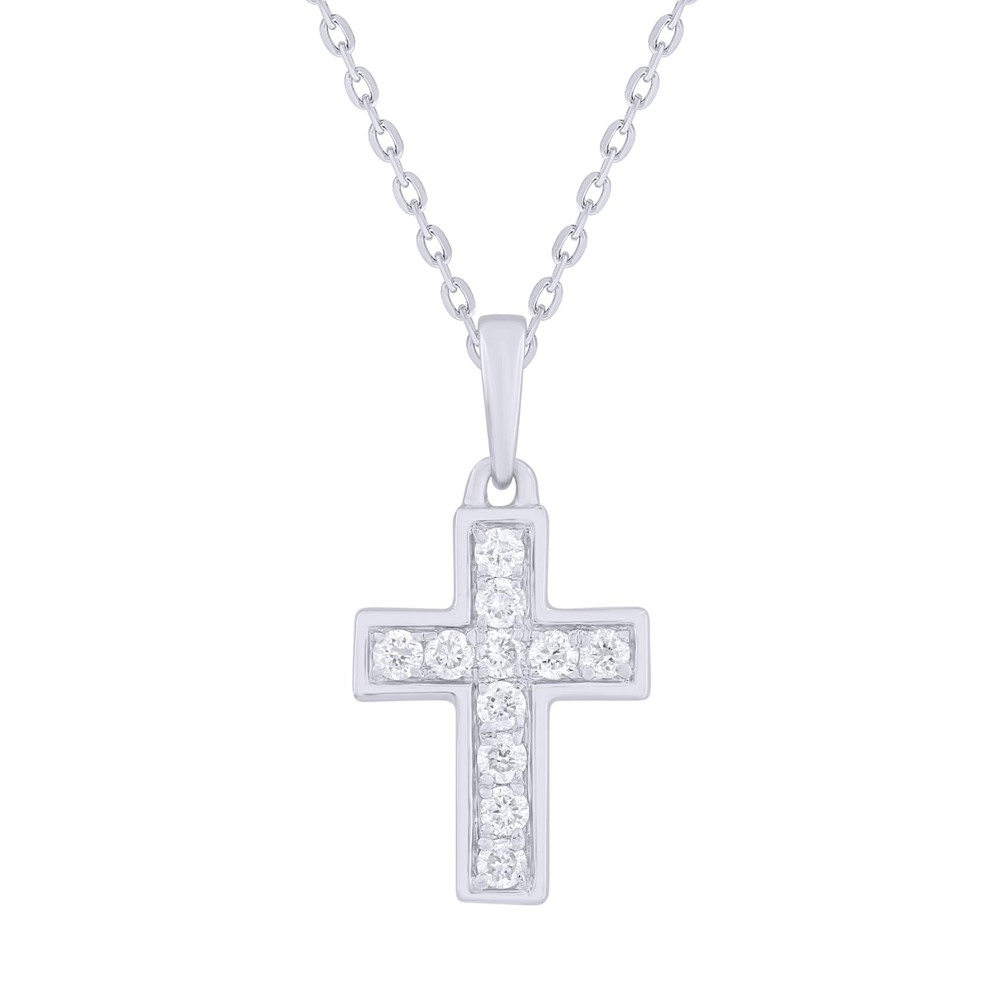 Small Channel Pave Diamond Cross