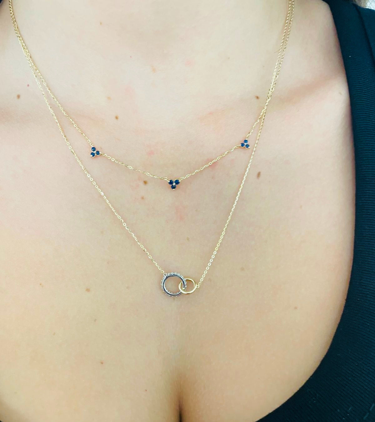 Diamond Interlocking Circles Pendant Necklace