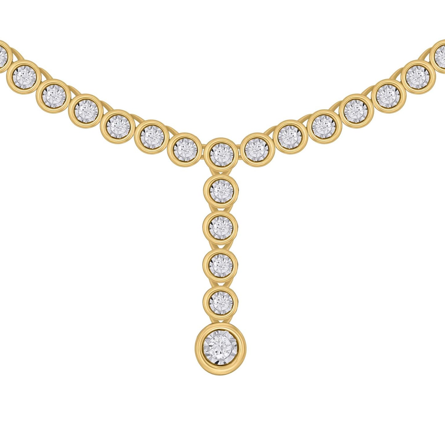 Diamond Bezel Lariat Tennis Necklace