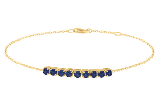 Mid Straight Line Color Stone Cable Bracelet