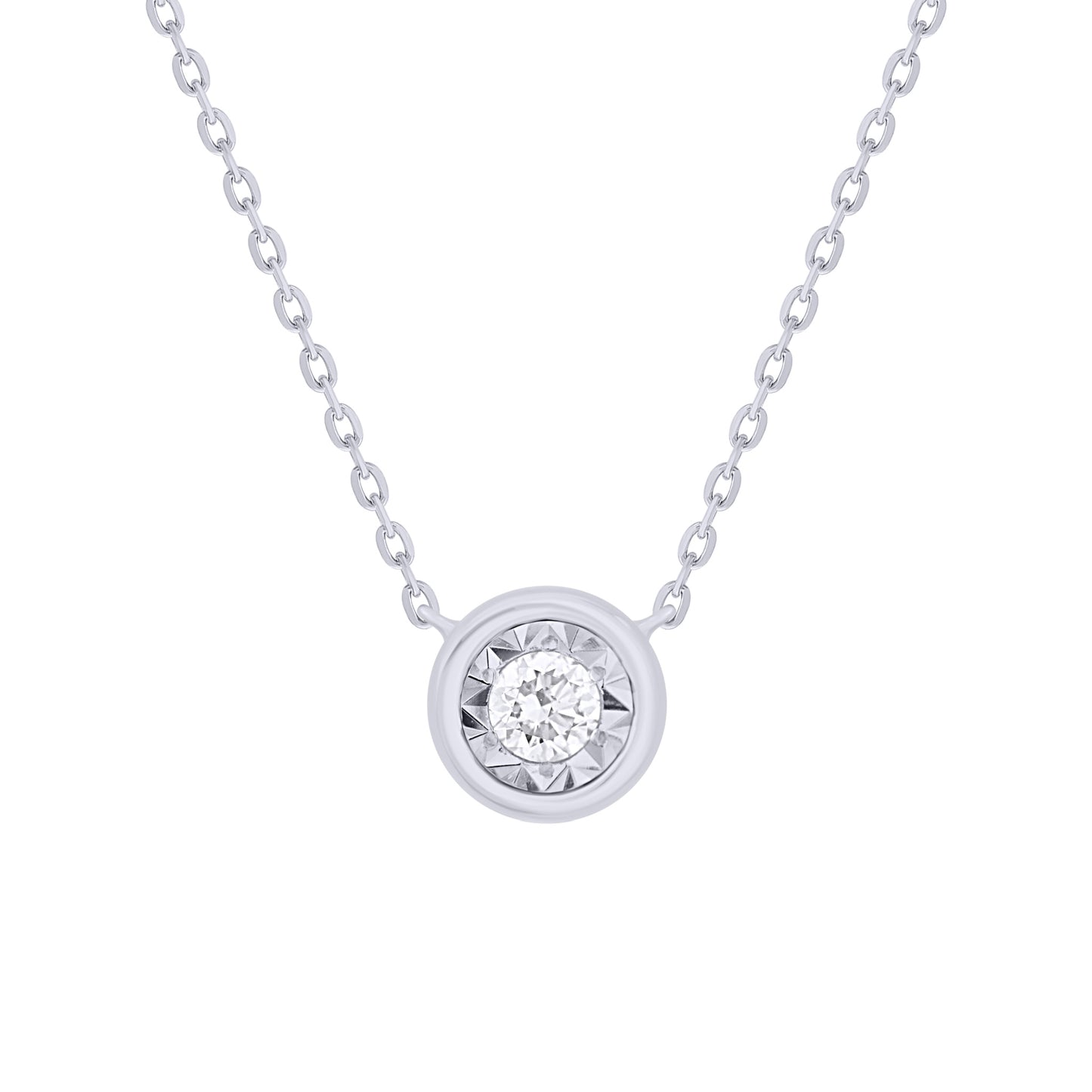 Diamond Bezel Illusion Solitaire Necklace