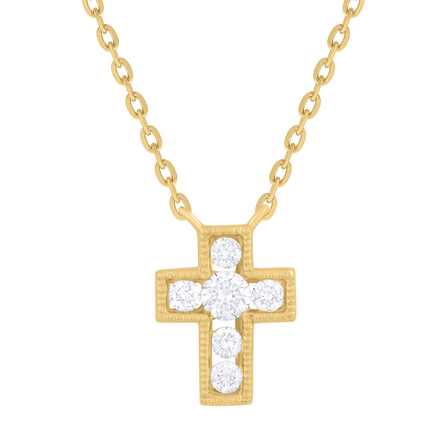 Mini Diamond Pave Cross Earrings and Necklace Gift Set