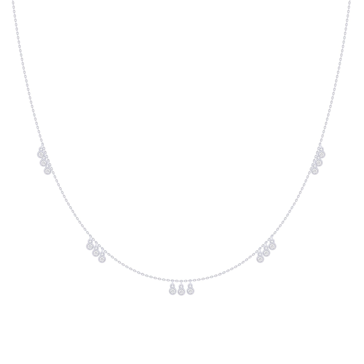 Triple Delicate Diamond Twinkle Dangles Necklace