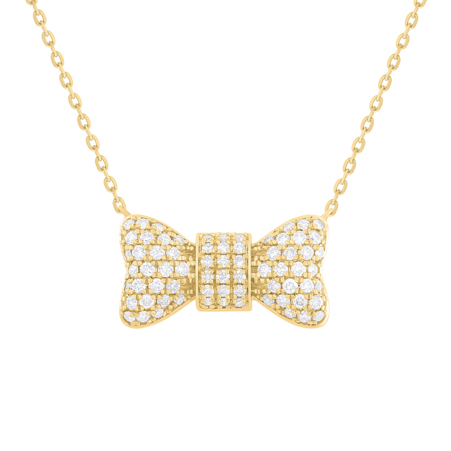 Diamond Pave Bow Earrings and Necklace Gift Set