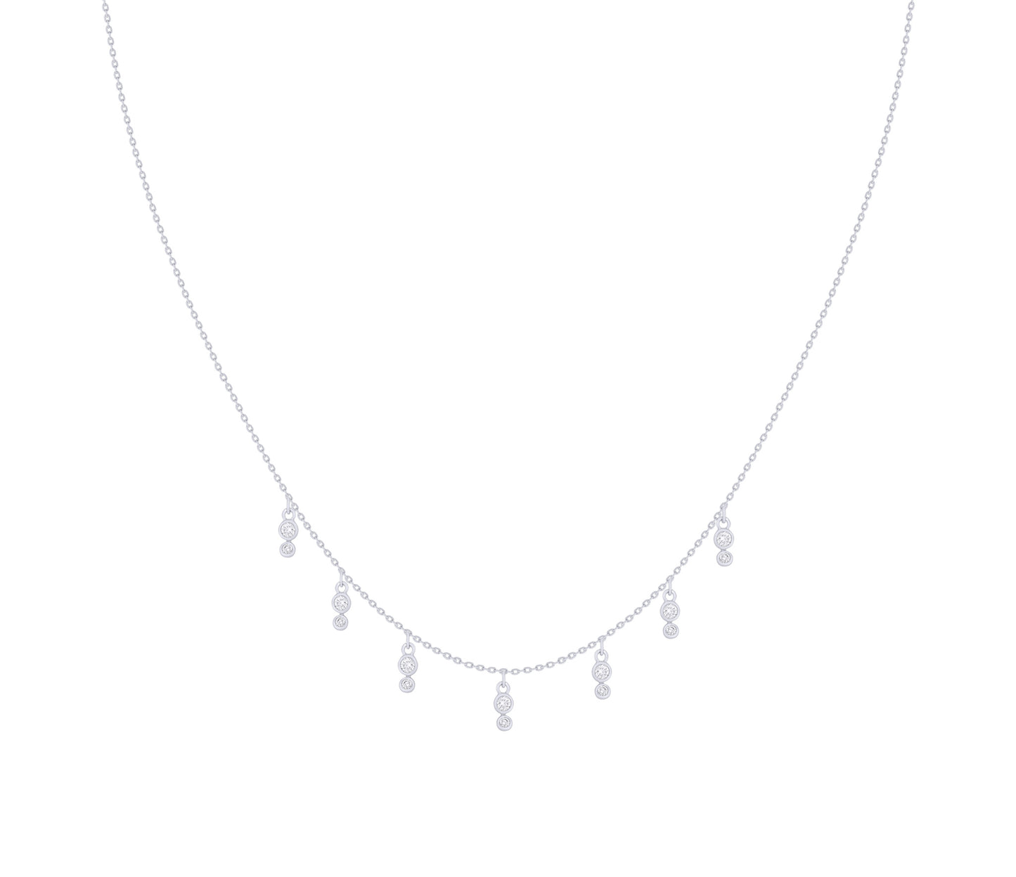 Bubbly Twinkling Diamond Dangle Necklace