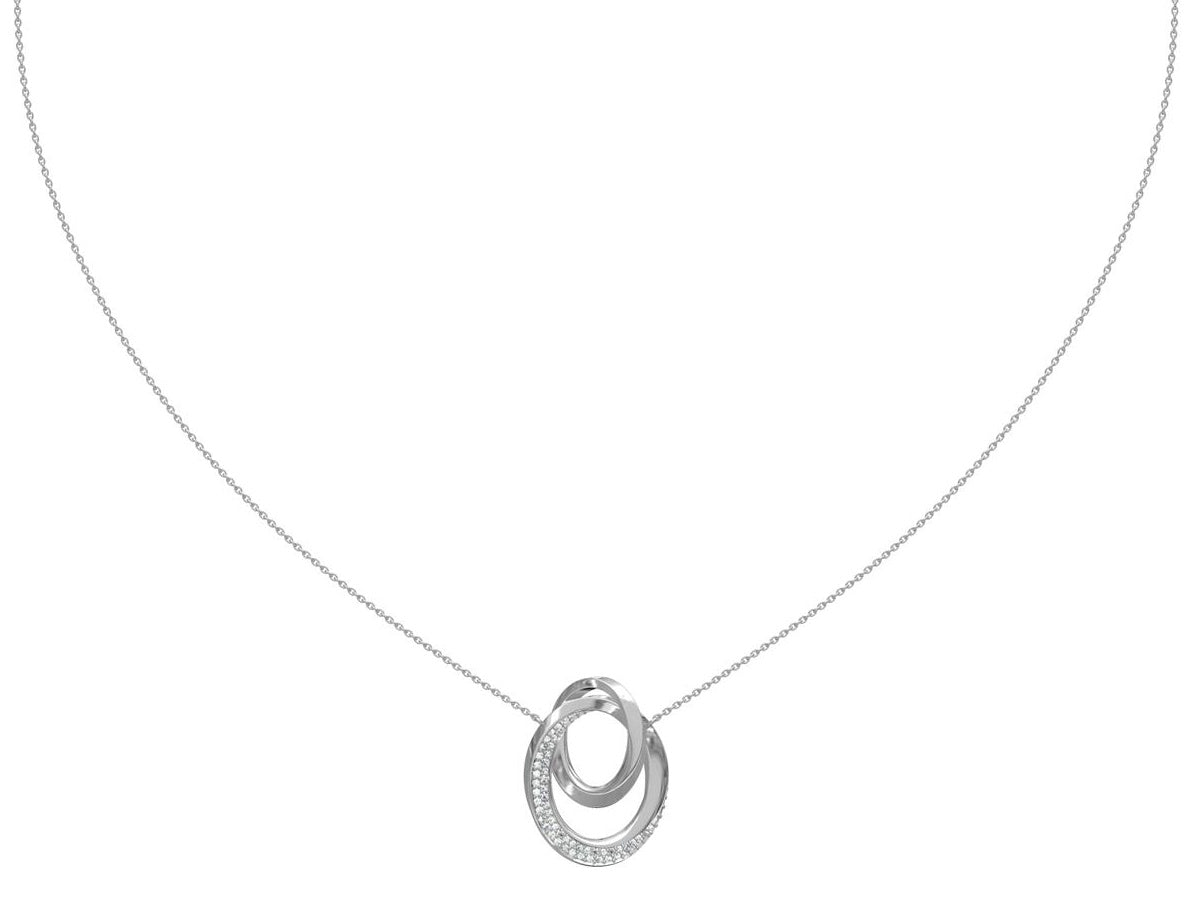 Diamond Interlocking Ovals Necklace