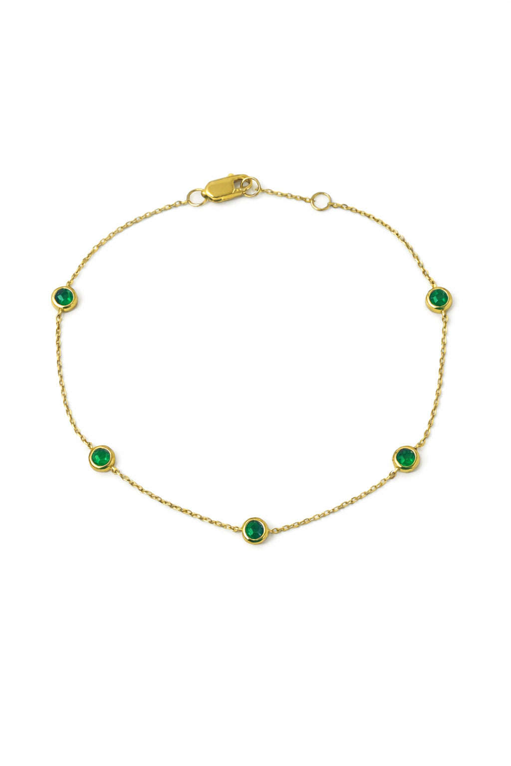 Color Stone Bezel Station Bracelet