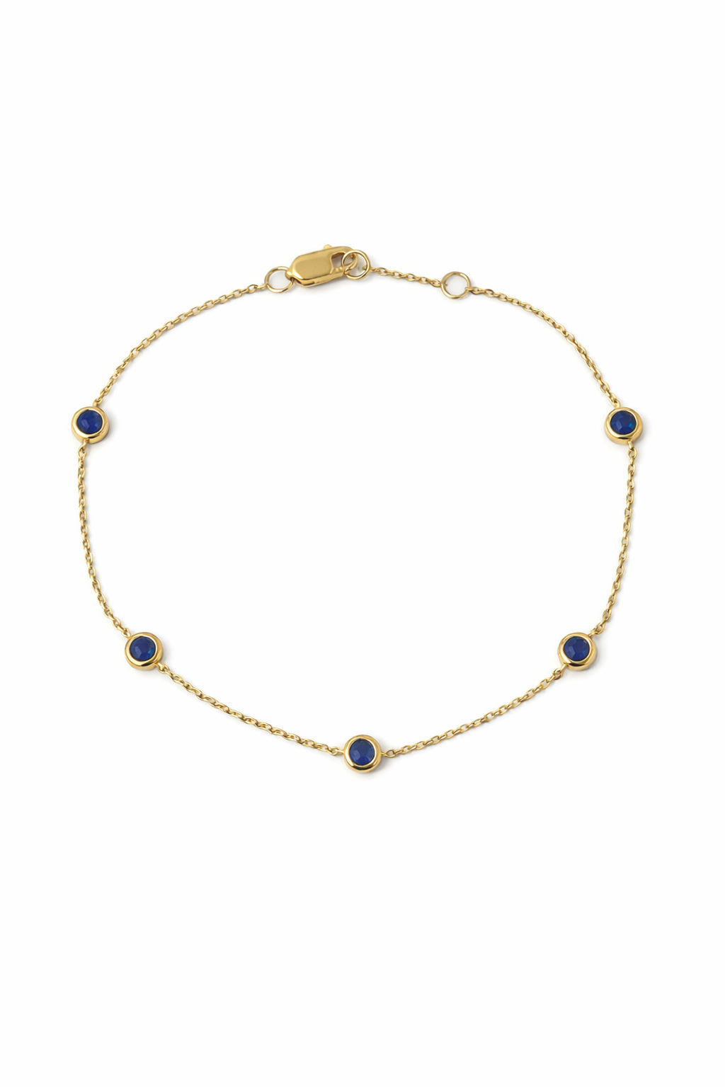 Color Stone Bezel Station Bracelet