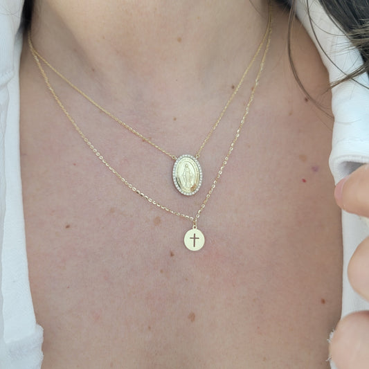 Circle Cross Necklace