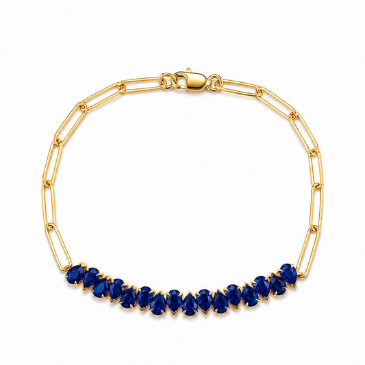 Paperclip Bracelet with Natural Color Stones